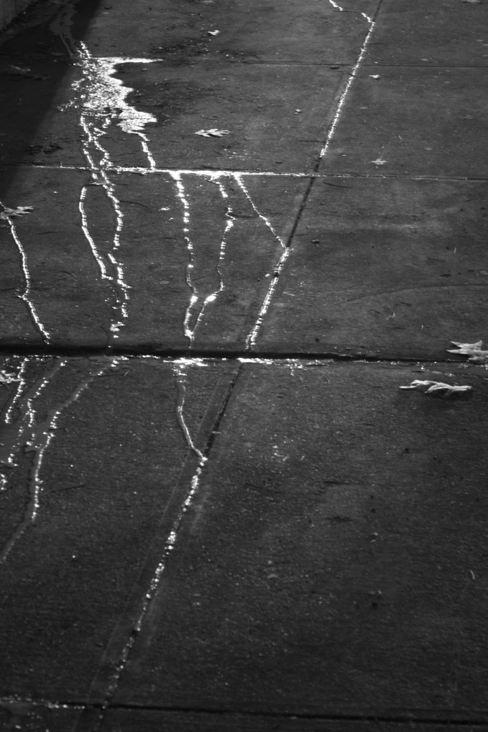 blood on the sidewalk